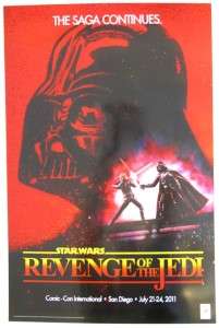 STAR WARS REVENGE OF THE JEDI POSTER SDCC COMIC CON D/S  