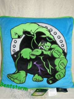 The Incredible HULK plush square Throw Pillow GREEN Marvel Comics 