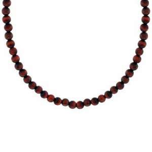   Genuine Red Tiger Eye Stone Bead Beaded Chain 15 19 Necklace Jewelry