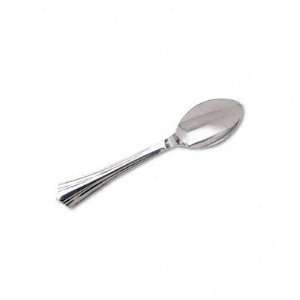  WNA Reflections Heavyweight Plastic Utensils, Spoon, 80/Box, Silver 