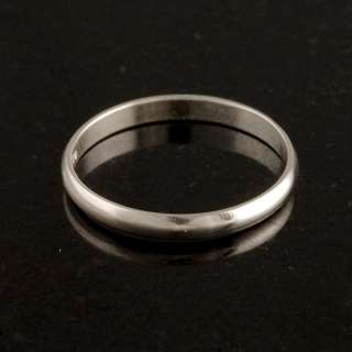 Sterling Silver Plain 2mm Band Wedding Ring Solid 925 Jewelry Rounded 