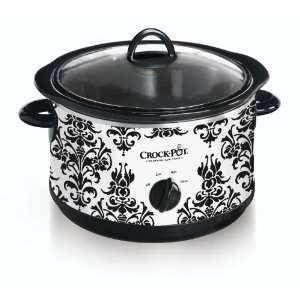  Crock Pot SCR450 PT 4 1/2 Quart Slow Cooker, Black Demask 