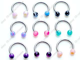 100pcs body jewellery piercing lip ear rings horseshoes body piercing 
