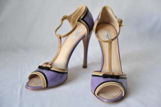   Patent Leather T Strap Open Toe Sandal Bow Pump High Heel 38 8  