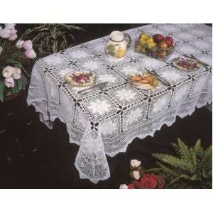   Crochet Design Tablecloth in Beige Size 72 Round