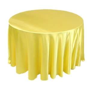  120 inch Round Yellow Satin Tablecloth (10 Pack 