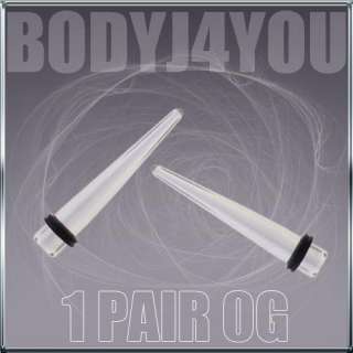 0G UV ACRYLIC Ear Tapers   Stretchers   CLEAR   1 Pair  