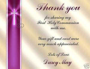 1st First Holy Communion Thank you cards Notes Boy SCg  