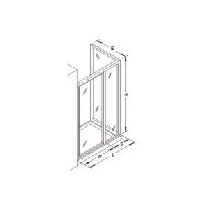   shower door with one floor length return panel and one floor length