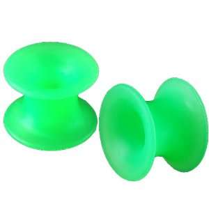  0G 0 gauge 8mm   Green Color Implant grade silicone Double 