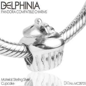  Delphinia .925 Sterling Silver Cupcake Pandora Style Charm 