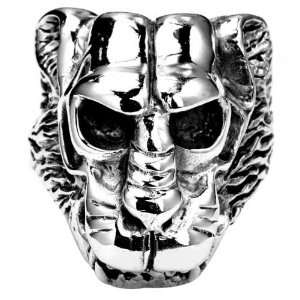    Mens Sterling Silver Puma Skull Ring   Size  11 Automotive
