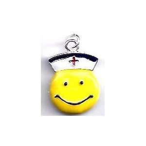  Smiley Face Nurse/Silver Plated Charm Professions, Medical 