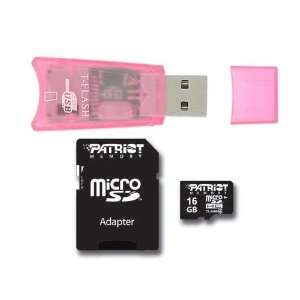  Memory Card + Small USB Reader (Pink) + SD Adapter for use with Sony 