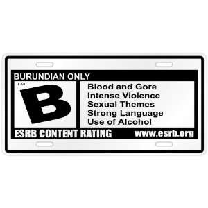 New  Burundian Only / E S R B Parodie Burundi License Plate Country