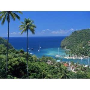  Elevated View Over Marigot Bay, Island of St. Lucia 