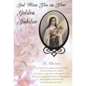 St Theresa God Bless You On Your Golden Jubilee Card (Malhame 8704 4 