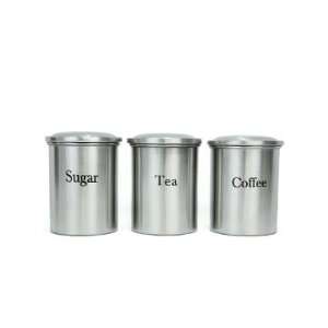    3 Piece Brushed Stainless Steel Canister Set
