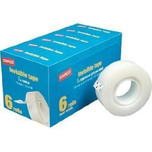   Invisible Tape, 3/4 x 1296, 1 Core, 6 Pack 