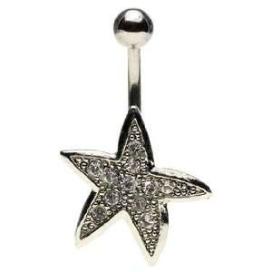  Starfish Gem Belly Button Ring   