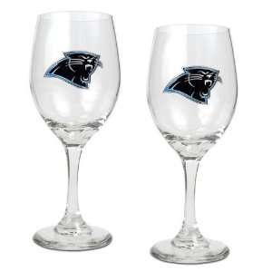  Carolina Panthers NFL 2pc Wine Glass Set   Primary Logo 