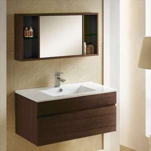 com 33 Dimitri Wall Hung Vanity Cabinet and Mirrored Storage Cabinet 