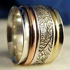   925 Sterling Silver Oxidized 3 Tone 3 SPIN SilverSari SPINNER RING