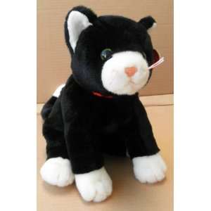  Zip Beanie Baby Black Cat with Red Ribbon Stuffed Animal Plush 