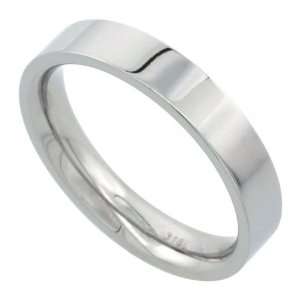  Surgical Steel 4mm Flat Wedding Band Thumb Ring Comfort 