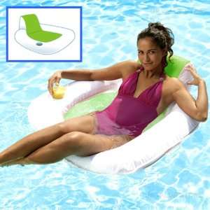  Pool Chair, Spring Float Sun Seat, White Green Toys 