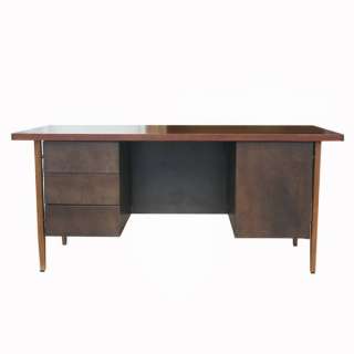 Mid Century Modern Vintage Wood Knoll Desk  