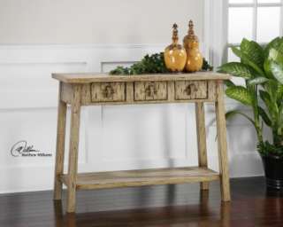 Uttermost Naldo Shabby Chic Console Table in Sandy Birch with Dovetail 