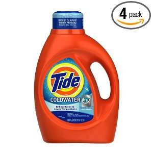 Tide ColdWater HE Fresh Scent with Actilift, 100 Ounce Bottles (Pack 