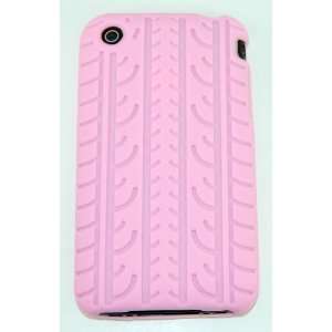   3GS * Soft Silicone Case * Tire Tracks * (Light Pink) 8GB, 16GB, 32GB
