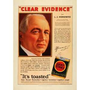  1931 Ad Lucky Strike Cigarettes Tobacco L.J. Horowitz 