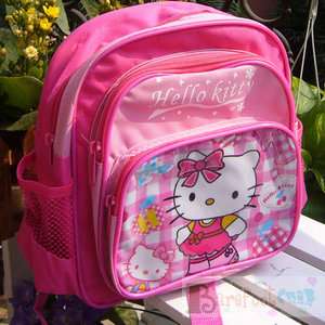   Girl HelloKitty Dark Pink 3 zippers schoolbag Small backpack #8  