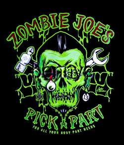 NEW Zombie Joes hot rod car work shirt, Lucky 13, M  