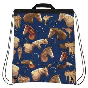  Horses and Horse Saddles Cinch Backpack by Broad Bay 