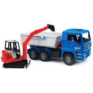   MAN Tipping container truck with Schaeff mini excavator Toys & Games