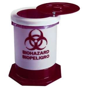 Nalgene 6370 0004 Biohazardous Waste Container, Polypropylene (PP), 1 