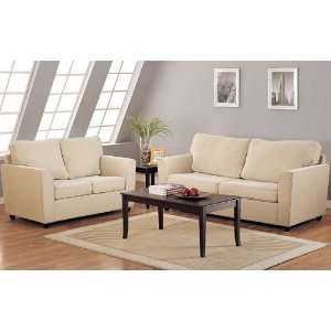  2 pc microfiber fabric upholstered Sofa and Love seat set 