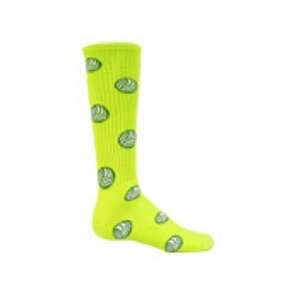  Volleyball Pattern Socks / Florescent Green Sports 