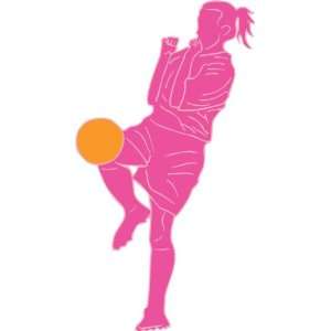  Pink Soccer Girl Wall Decal Stickers