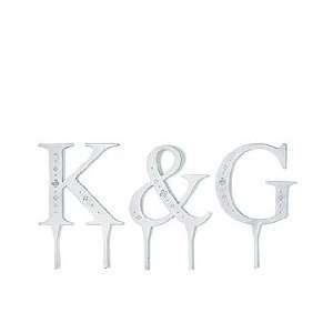  Letter Cake Toppers 4 Jeweled Monogram Wedding   & Symbol 