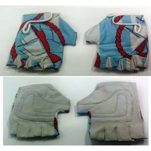  Gloves Half Finger Size Medium Leather Bottom Elastic Top 