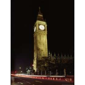  View of the Famous Big Ben Clock Tower Illuminated at 