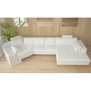Bella Modern White Leather Sectional Sofa   RSF 