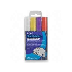  Shachihata Chalk Markers, Fade Resistant, 2.0mm Nib, 4/PK 