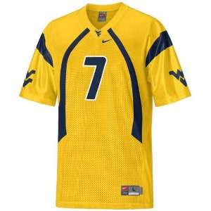 Nike West Virginia Mountaineers #7 Gold Replica Football Jersey (Large 